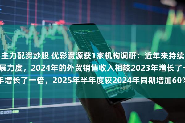主力配资炒股 优彩资源获1家机构调研：近年来持续加大海外销售市场的拓展力度，2024年的外贸销售收入相较2023年增长了一倍，2025年半年度较2024年同期增加60%（附调研问答）